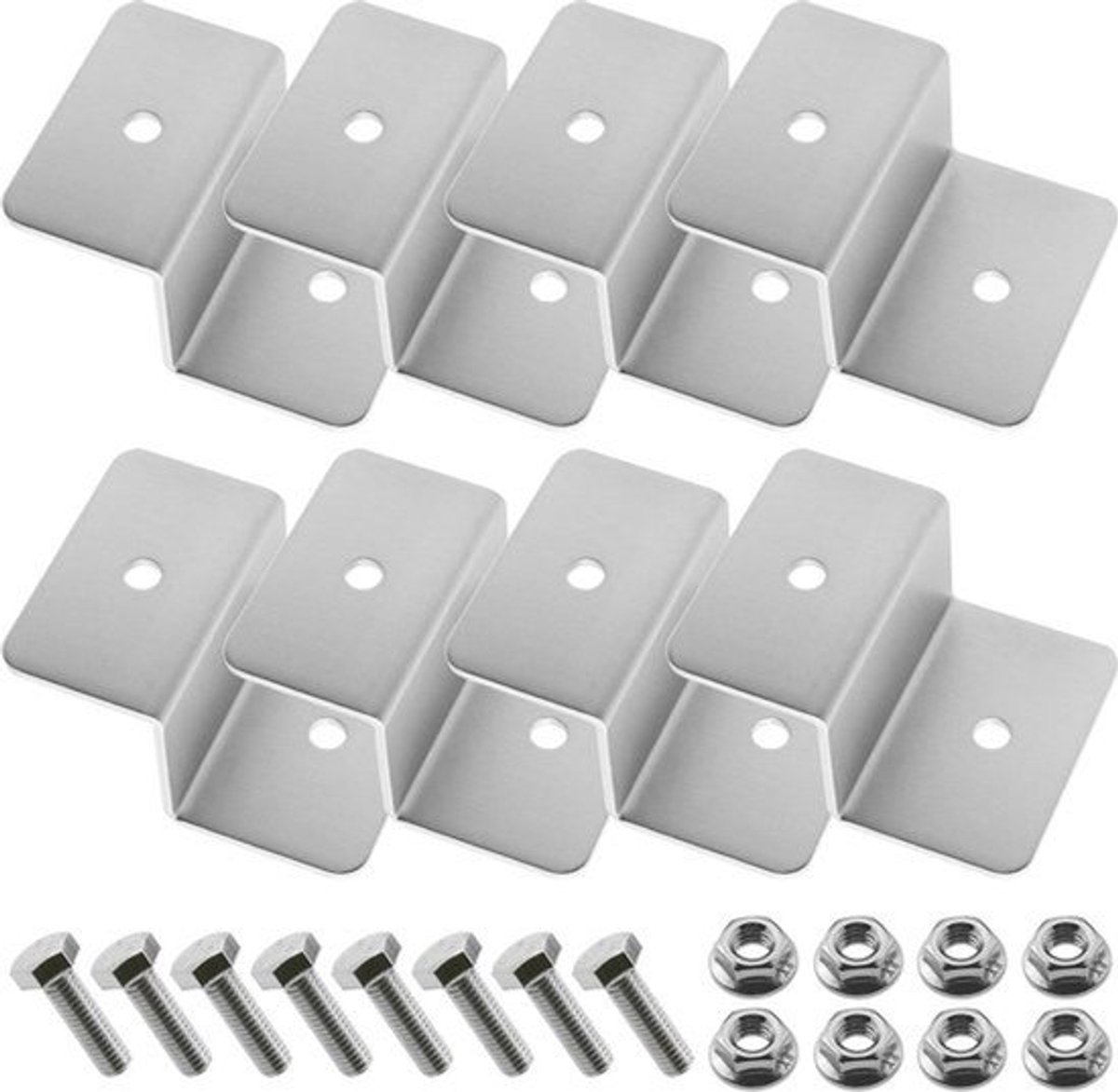 Zonnepaneel Bevestiging Montagebeugels Sets - Aluminium - Voor Camper Caravans - Inclusief Z Type Beugel Met Moeren & Bouten .