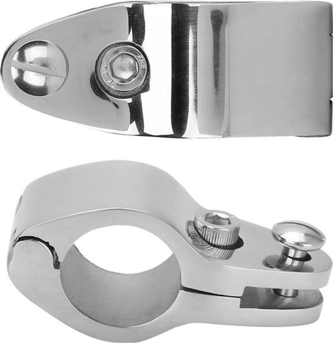 2Pack Boot Bimini Top 1inch Scharnierende Jaw Slide Rail Mount - Boot Top Jaw Slide-Top Cap Yacht Fittings Externe Eye End - Heavy Duty Boot Hardware - Heavy Duty Boot Hardware (32mm)