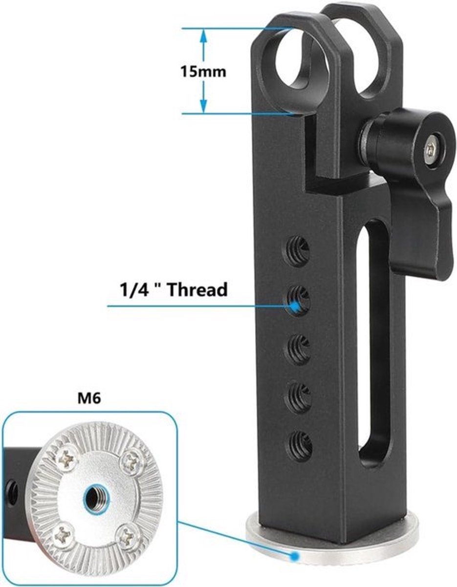 Stangklem met rozetadapter in ARRI-stijl - 15 mm - 3640 - Verbeterde grip