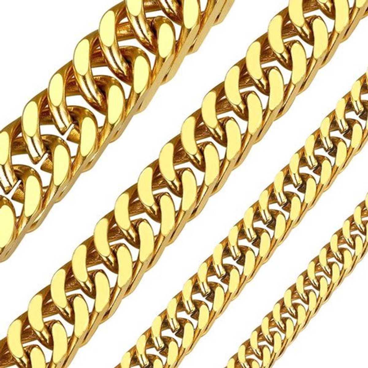 Cuban Chain 5mm-10mm-13mm RVS Miami Curb Link Ketting 18-30 Inch