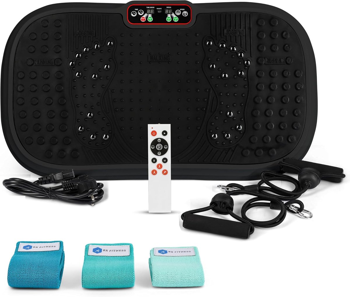 SnelShoppen - Fitness Vibration Plate 3D - Power Plate - Vibration Plate voor Voeten en Benen - Stimuleert Bloedcirculatie - Zwart - 3 Intensiteiten -