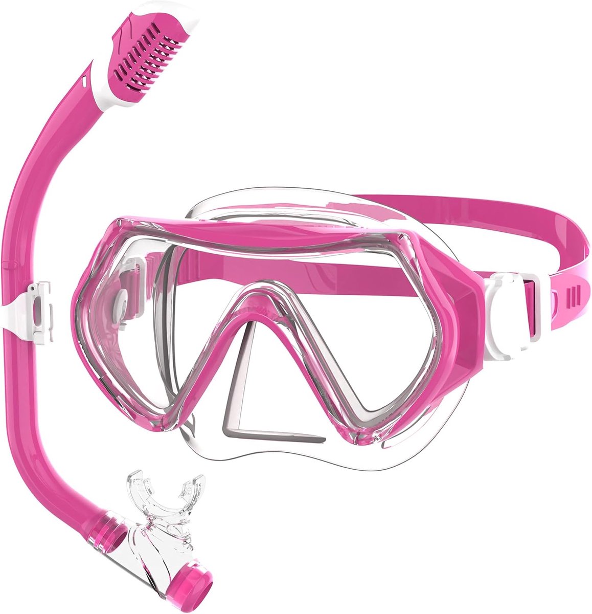SnelShoppen - Kinderen Duikmasker en Snorkelmasker voor Jongens en Meisjes, 180° HD Uitzicht, Anti-Fog, Lekvrij, Zwembril van Tempered Glass, Perfect