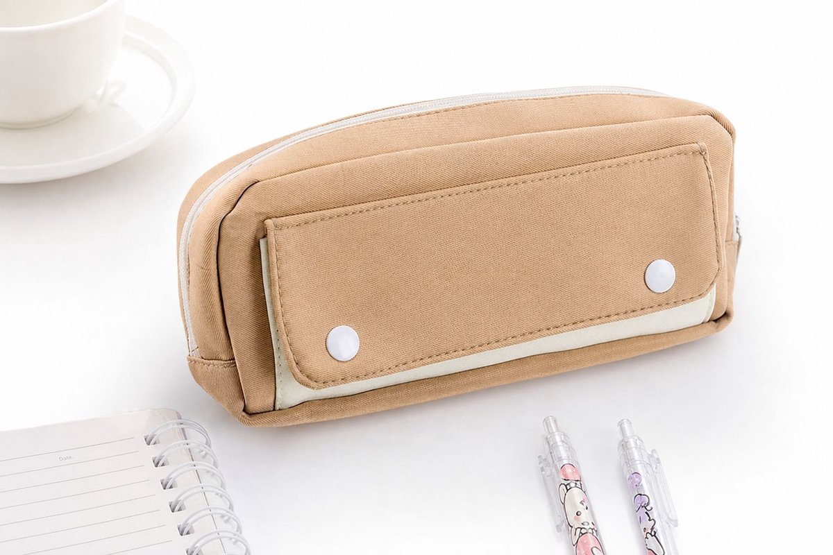 Compacte Etui met Drukknop - Stijlvolle Pennenzak voor School en Kantoor - Duurzame Organizer Tas met Soepele Sluiting