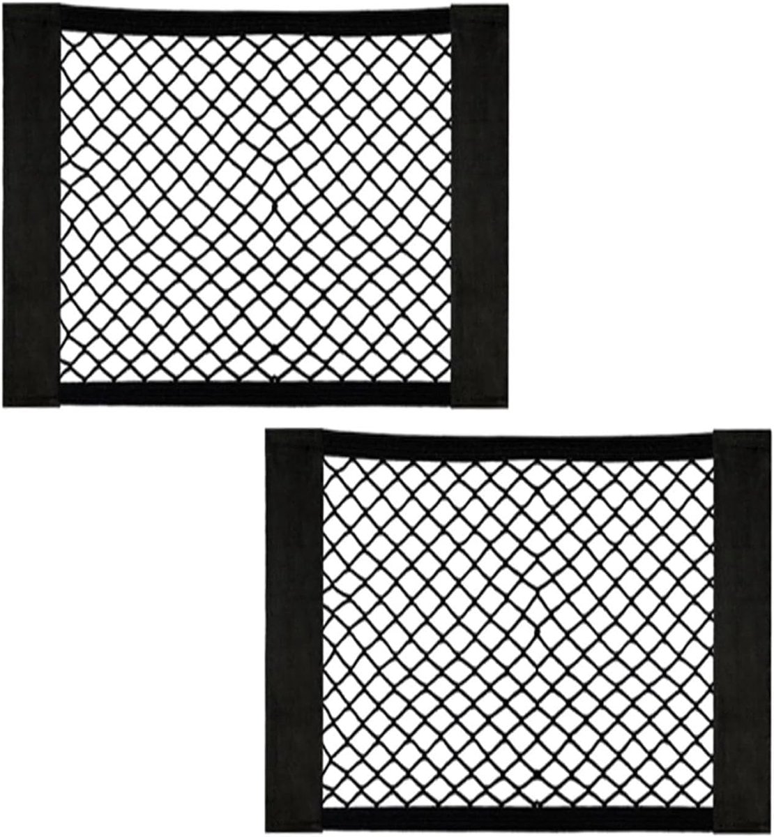 SnelShoppen - 2x Auto Bagage Net, Universeel Trunk Net, Elastisch Nylon, 30x25 cm, Ideaal voor Auto, Geschikt voor de Meeste Voertuigen, Inclusief Opb