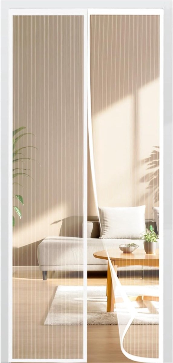 SnelShoppen - Magnetisch Vliegenraam 85 x 210 cm voor Balkondeuren, Kelderdeuren en Terrasschermen, Eenvoudige Klittenband Bevestiging, Geen Boren Nod