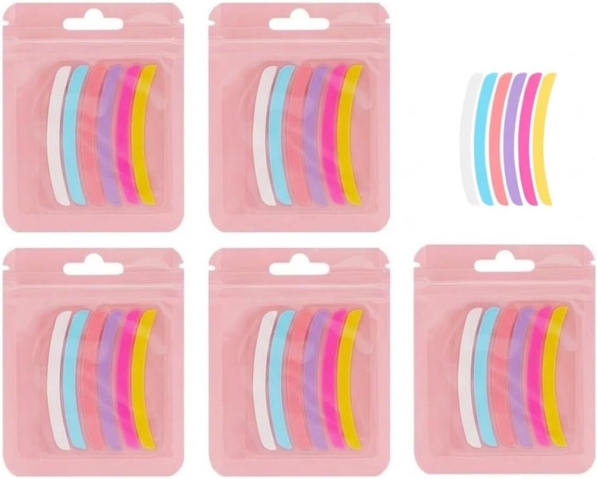 SnelShoppen - 30 Stuks Kleurrijke Silikon Lash Lift Bandjes, Wimperstyling Pads, Mix van Kleuren voor Professionele Wimperextensions en Thuisgebruik