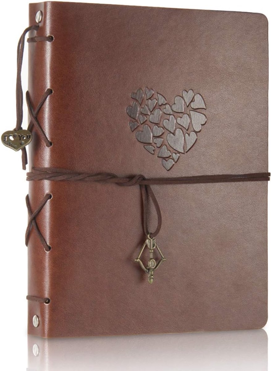 SnelShoppen - Vintage Leer Fotoalbum DIY Scrapbook Album voor 60 Foto's - Perfect voor Bruiloft, Verjaardag, Moederdag, Vaderdag, Kerst en Speciale Ge