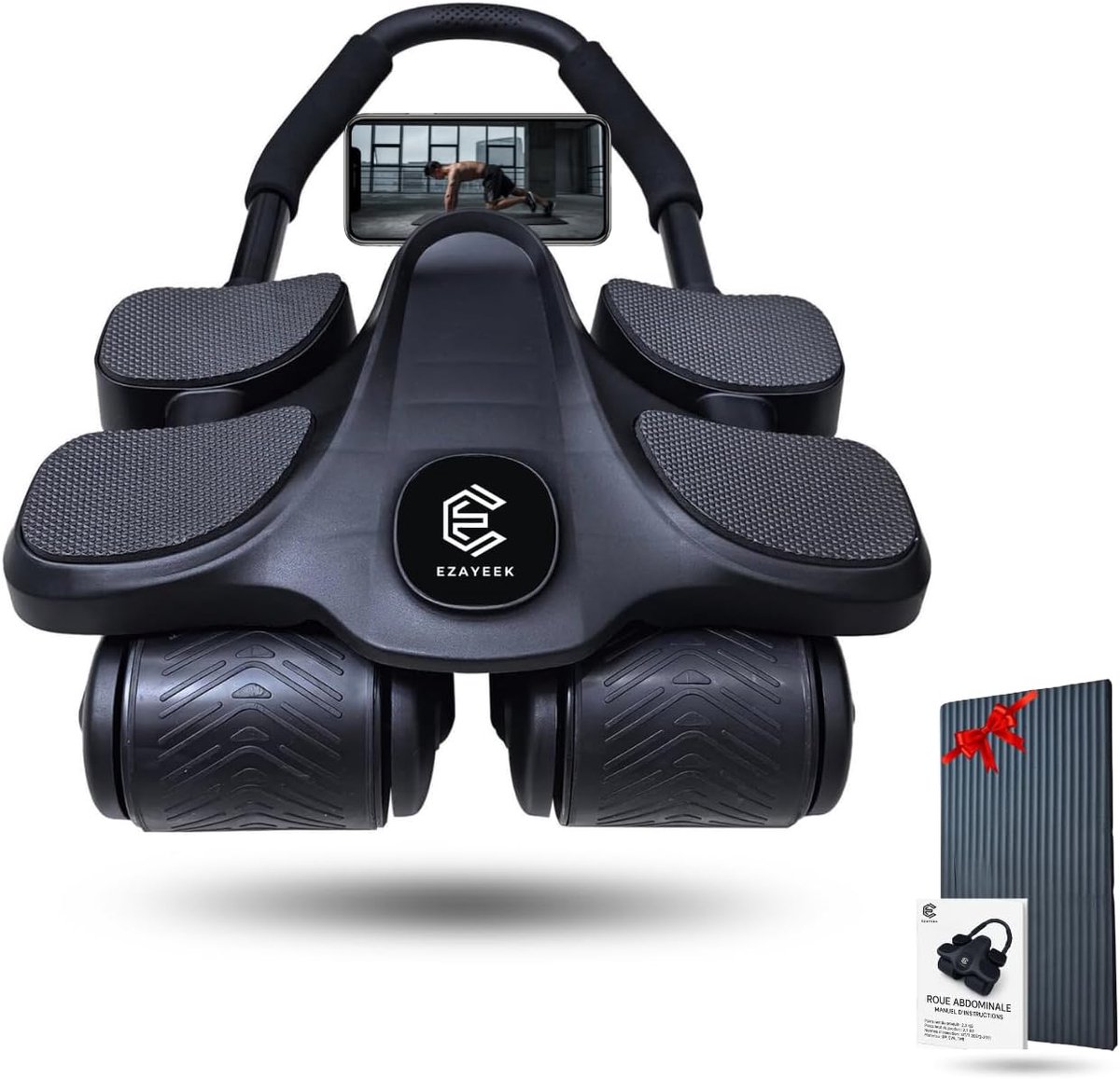 Thijox - Buikwiel Roller - Ab Roller Fitnessapparaat voor Thuis - Buikspiertrainer voor Mannen en Vrouwen - Bovenlichaam Oefeningen - Duurzaam en Comp