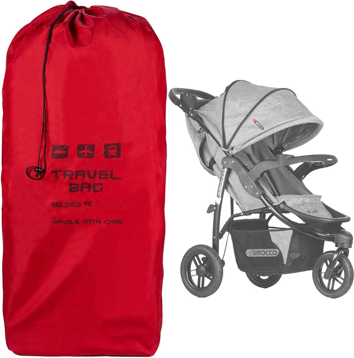 SnelShoppen - Reistas voor Kinderwagens en Buggies - Ultra Duurzame Vliegtuig Transport Cover - Maat 120x35x35 cm - Ideaal voor Luchthaven, Auto en Re