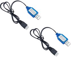 Thijox - 2 STKS 7.4V 2S LiPo Batterij Oplader USB voor RC Auto, Drone, Quadcopter, SplatRball, XH-3P Plug, Compact en Handig voor Kinderen en Buitenac
