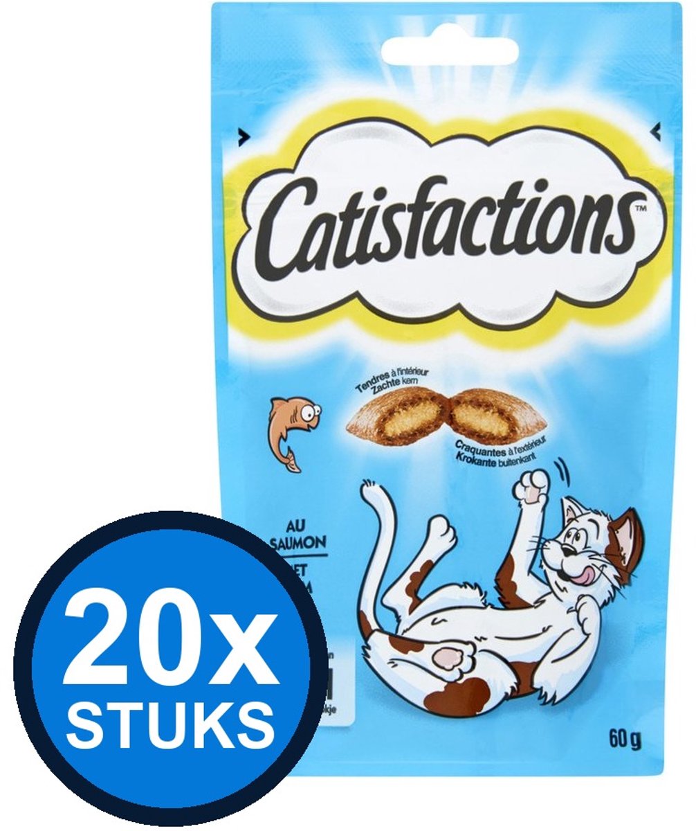 20x Catisfactions - zalm 60gr - Kattenvoer Snacks - 60 g