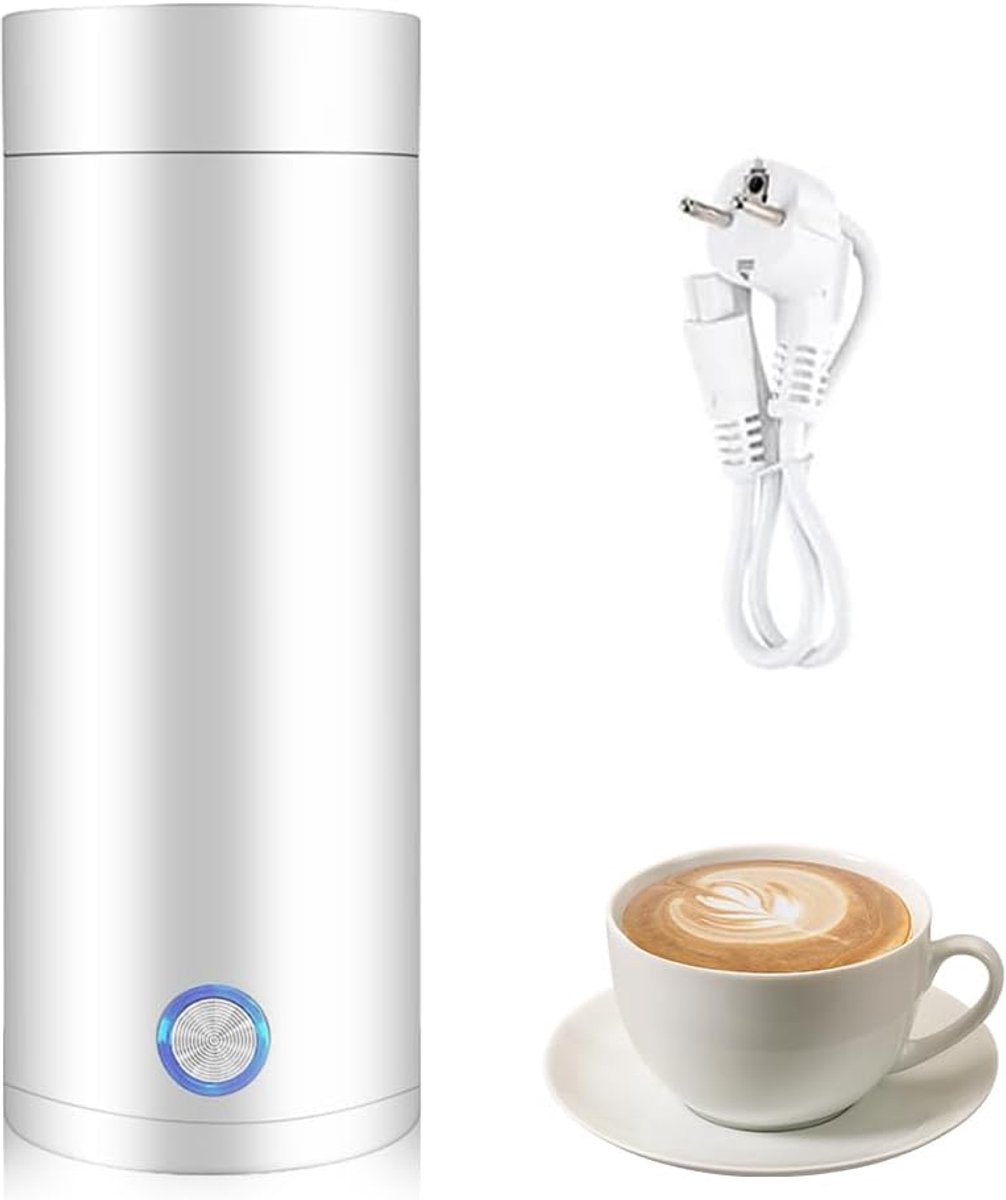 SnelShoppen - Elektrische Waterkoker 400 ml, 3-in-1 Reiswaterkoker, Compact en Licht, Roestvrijstalen Binnenkant, Snelle Waterkoker met Automatische U