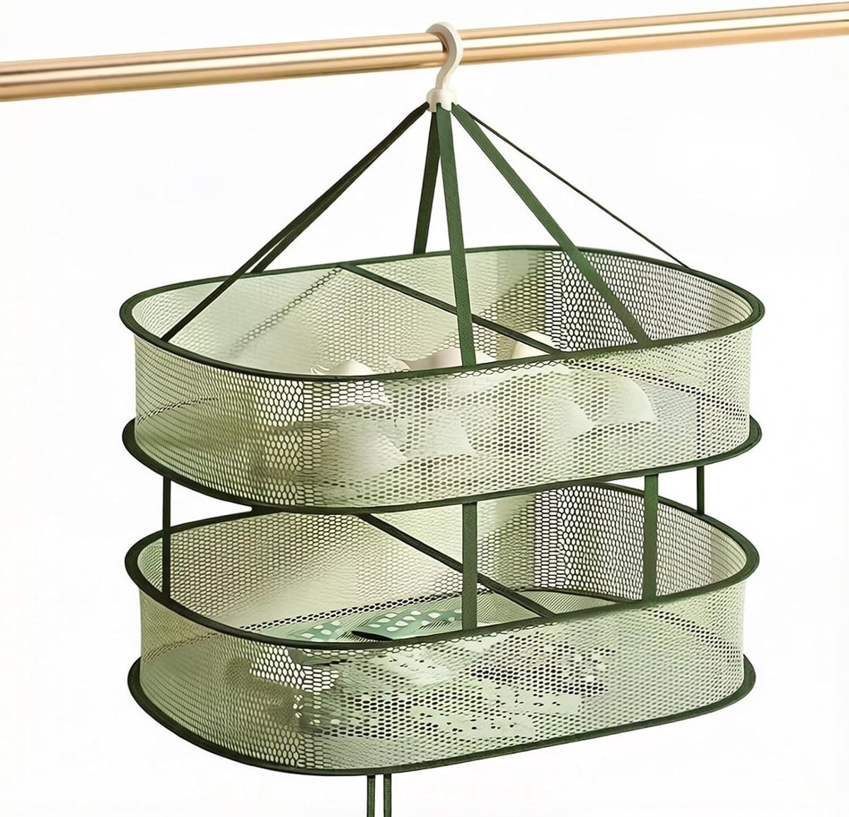 SnelShoppen - Droognet voor Hangen, 77 x 61 cm, Vouwbaar Droogrek, Ademende Droogstandaard, 360° Rotatable, Ideaal voor Ondergoed, Sokken, Kruid, Zade