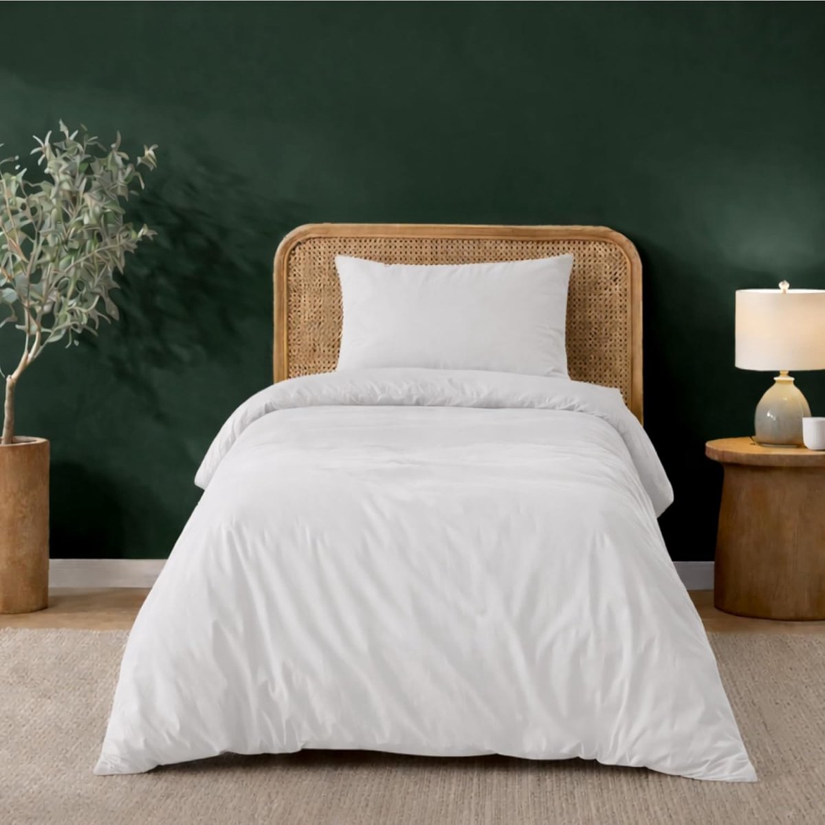 SnelShoppen - Duvet Cover 135x200 cm met 1 Kussenhoes 50x70 cm - Microfiber Beddengoed Set - Oeko-Tex - Wit - Ideaal voor Comfortabele Nachten