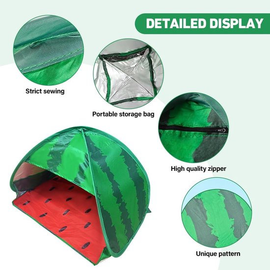 SnelShoppen - Mini Head Tent Pop Up Strandtent met Zonbescherming - Compacte Vouwbare Gazebo voor Buiten, Ideaal voor Strand, Picknick en Honden - Wat van Snelshoppen — afbeelding 2