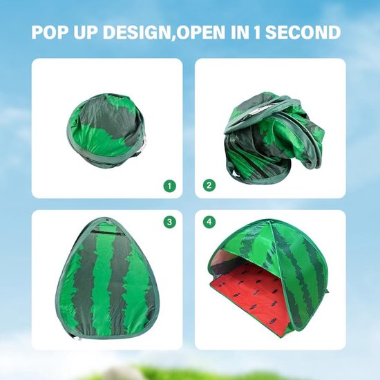 SnelShoppen - Mini Head Tent Pop Up Strandtent met Zonbescherming - Compacte Vouwbare Gazebo voor Buiten, Ideaal voor Strand, Picknick en Honden - Wat van Snelshoppen — afbeelding 3