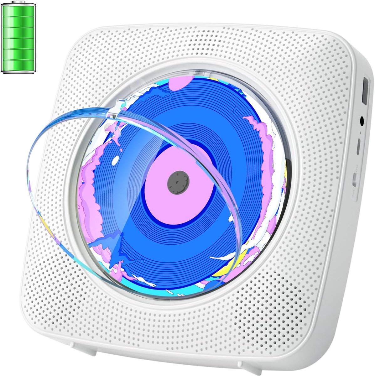 SnelShoppen - Draagbare Cd-speler voor Kinderen met Bluetooth, Radio, USB, AUX, Afstandsbediening, Timer, Frontdisplay - Wit