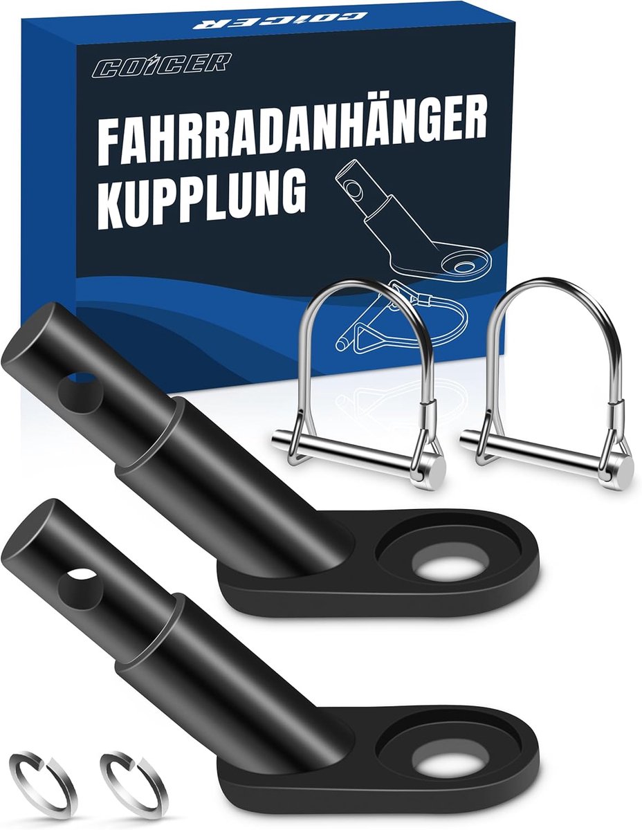SnelShoppen - Fietskar Koppeling Fiets Trekhaak Adapter voor Hondenaanhanger - Veiligheidspin, Eenvoudige Installatie, Geschikt voor Alle Fietsen