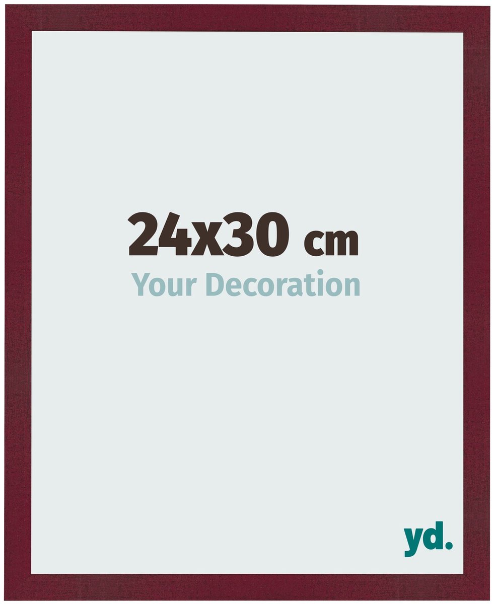 Your Decoration - Fotolijst 24x30 cm - MDF - Wijnrood Geveegd - Bologna