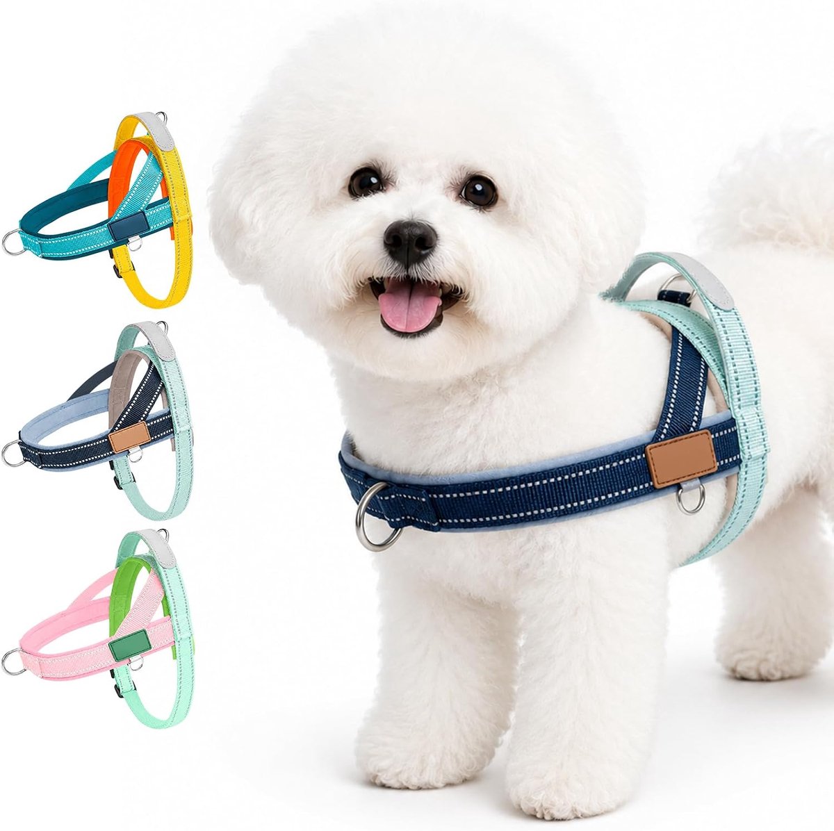 SnelShoppen - No Pull Hondentuigje, Zacht, Reflecterend, Ademend, Lichtgewicht Puppy Tuig met Handgreep, Verstelbaar Voor Extra Kleine en Kleine, Medi
