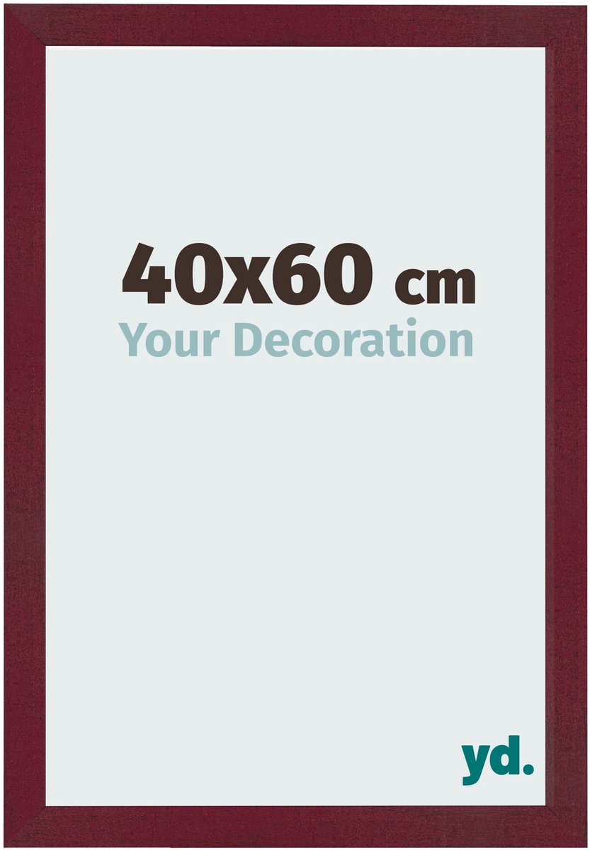 Your Decoration - Fotolijst 40x60 cm - MDF - Wijnrood Geveegd - Bologna