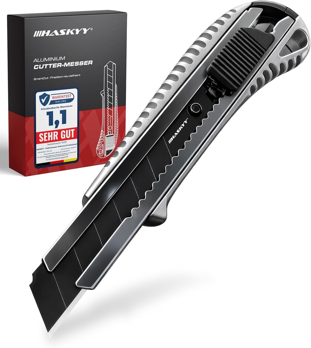 SnelShoppen - Universele Snijmes Set - Professioneel Carpet Knife - Extra Scherp SK5 Snijmes 18mm - Aluminium Box Cutter - Silver - Perfect voor Vloer