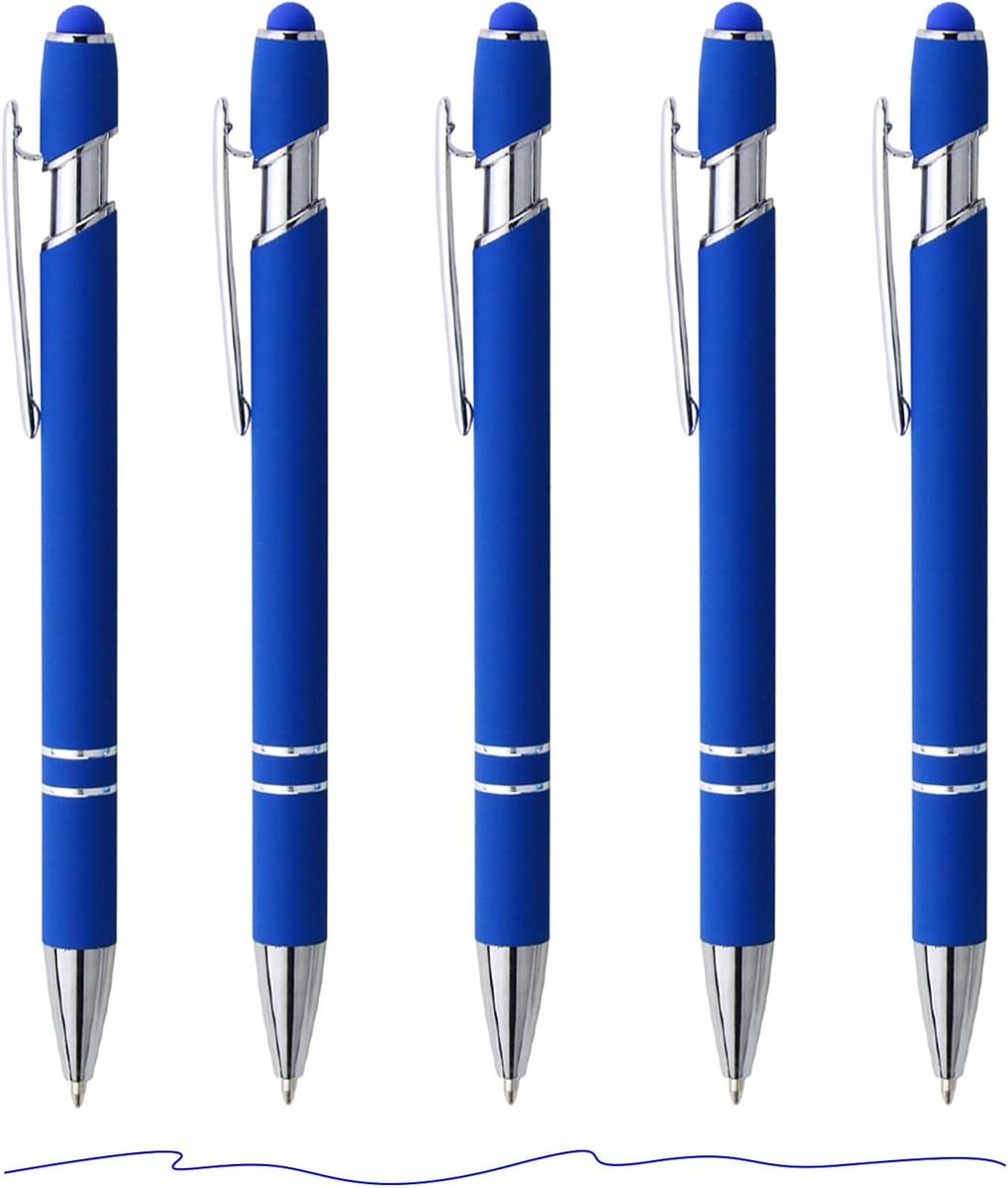 SnelShoppen - Ergonomische Blauw Balpen Set - 0.7 mm Schrijfdikte - Metaal met Antislip Handgreep voor Thuis en Kantoor - Ideaal voor Schrijven en Not