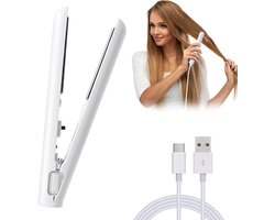 Thijox - Mini-krultang USB Draadloos 2-in-1 Stijltang en Krultang, Draagbaar voor Reizen, Keramische Verwarmingsplaat, Voor Alle Haartypes, Snelle Opw