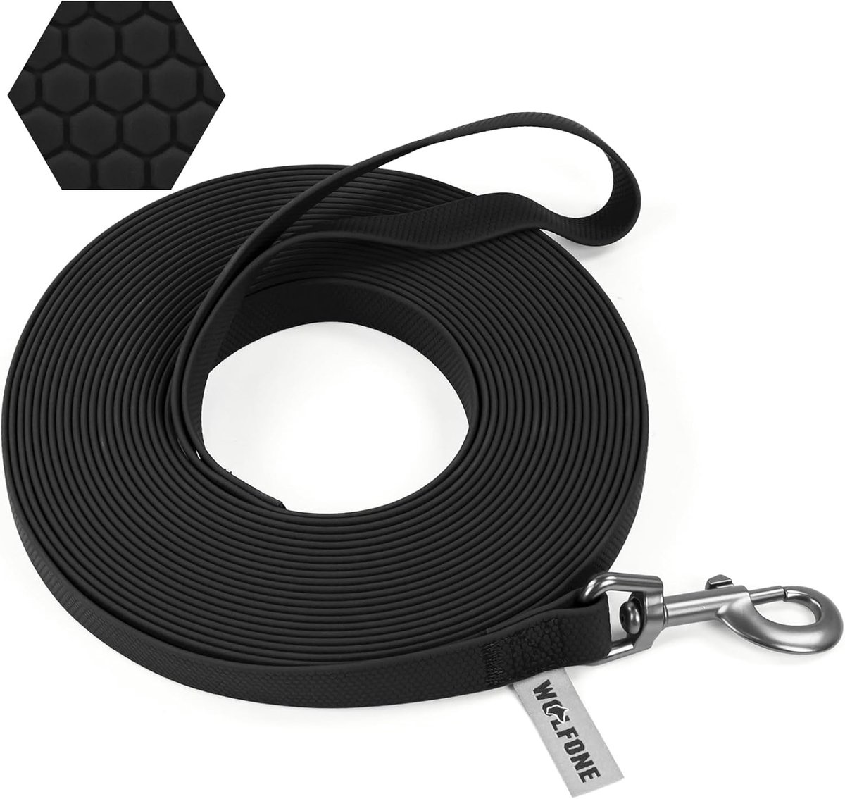 SnelShoppen - 10m Zwarte Heavy Duty Robuuste Hondenriem met Antislip Handvat, Waterdichte Lange Hondenlijn voor Buitenactiviteiten