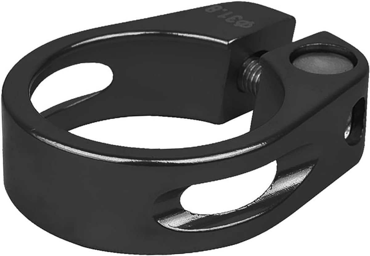 SnelShoppen - Fiets Zadelpen Klem 34.9mm Aluminium Legering met Snelle Ontgrendeling voor Mountainbikes en Racefietsen - Zwart