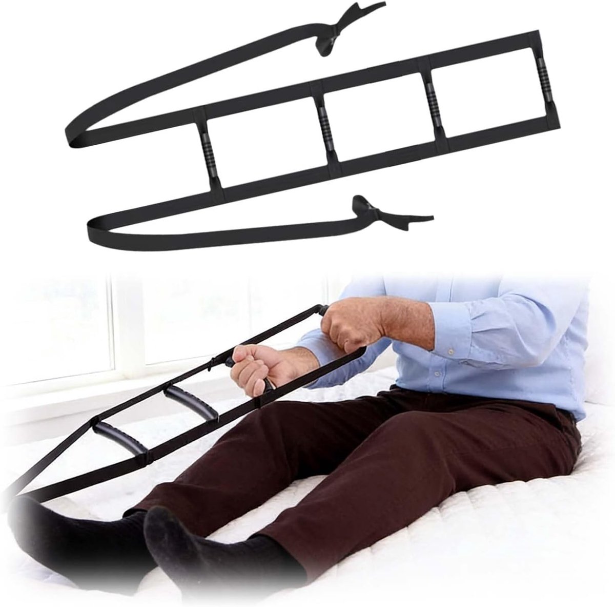 SnelShoppen - Verstelbare Bed Ladder, Bedladder voor Ouderen en Patiënten, Stevige Touwladder, Ondersteuning voor Zwangere Vrouwen, Hoogwaardige Nylon