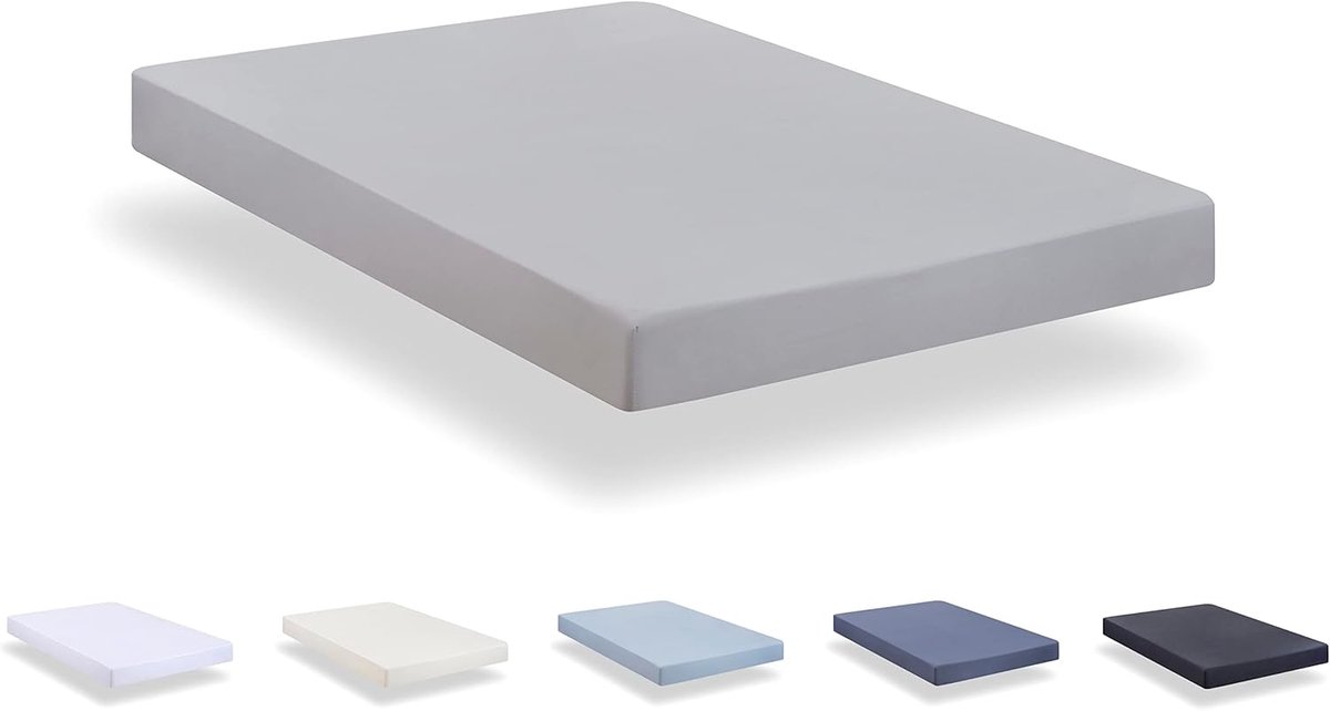 SnelShoppen - Hoeslaken van geborsteld microvezel, extra zacht, geschikt voor bedden 80 x 190/200 cm, lichtgrijs, ademend en hypoallergeen