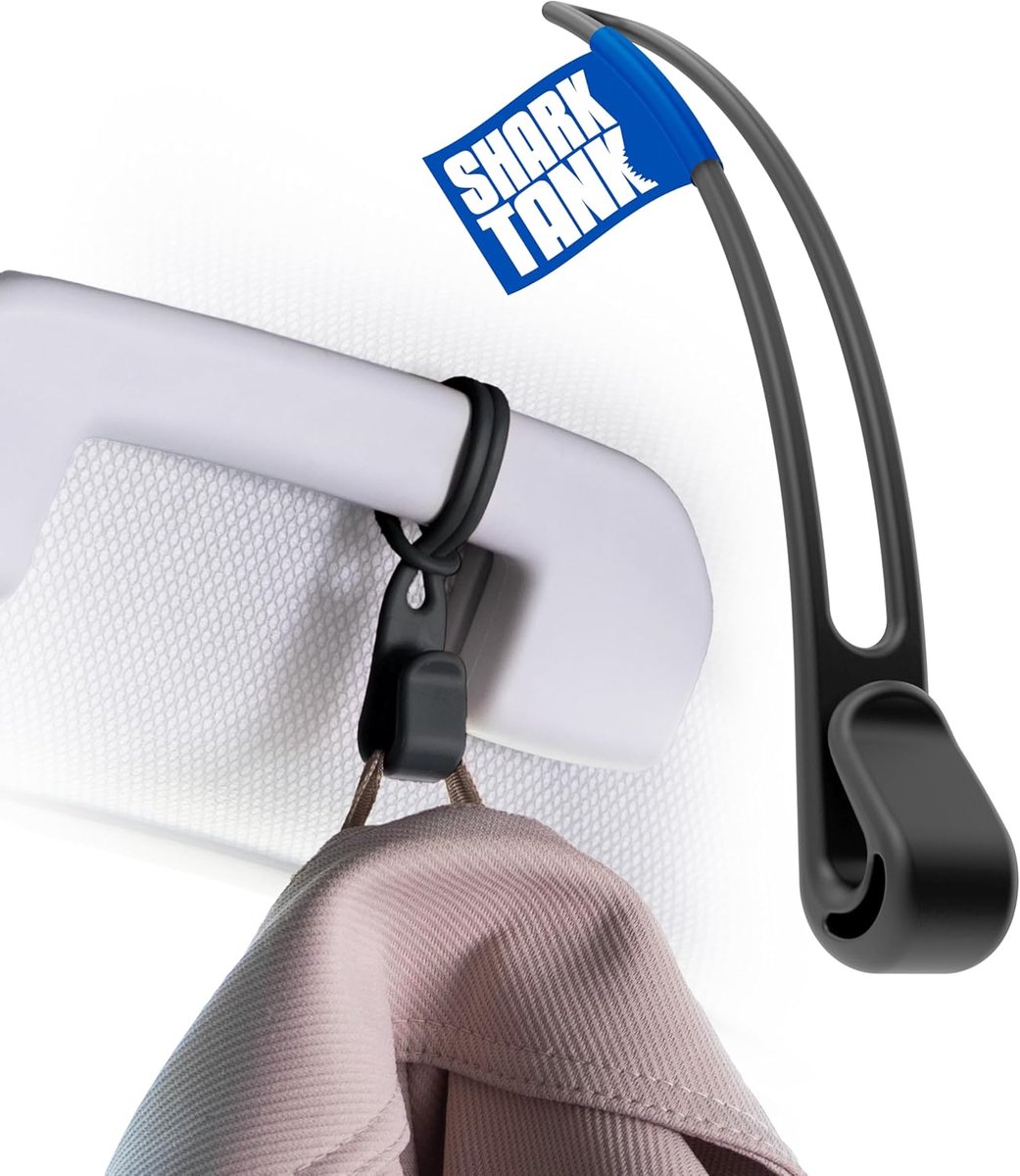 SnelShoppen - Car Hook – Kledinghaak voor Auto Handgreep, Zwart, 1 Stuk, Jashouder, Houdt Tot 10 kg, Autokofferbakhaken, Kleerhanger Voor Hoofdsteun,