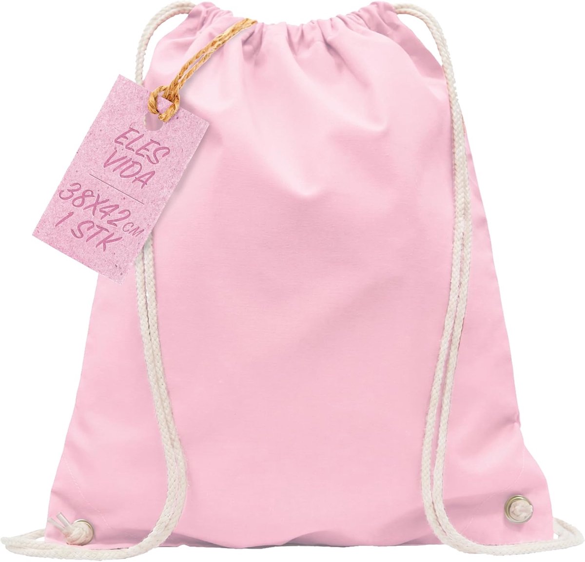 SnelShoppen - ELES VIDA Sporttas, Rugzak, Jute Tas, Katoenen Gymtas, Oeko-Tex Gecertificeerd, Stevige 140 g/m², Voor Sport, Winkelen, Schilderen