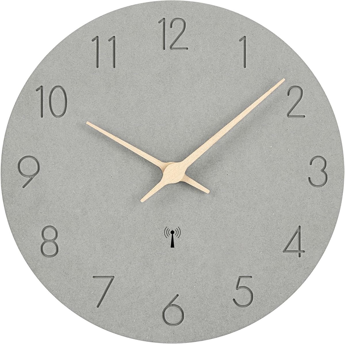 SnelShoppen - Grote Radiogestuurde Wandklok 30 cm - Geluidsloos - MDF Hout - Quartz Batterij - Eenvoudig af te lezen - Ideaal voor Keuken, Kantoor, Sl