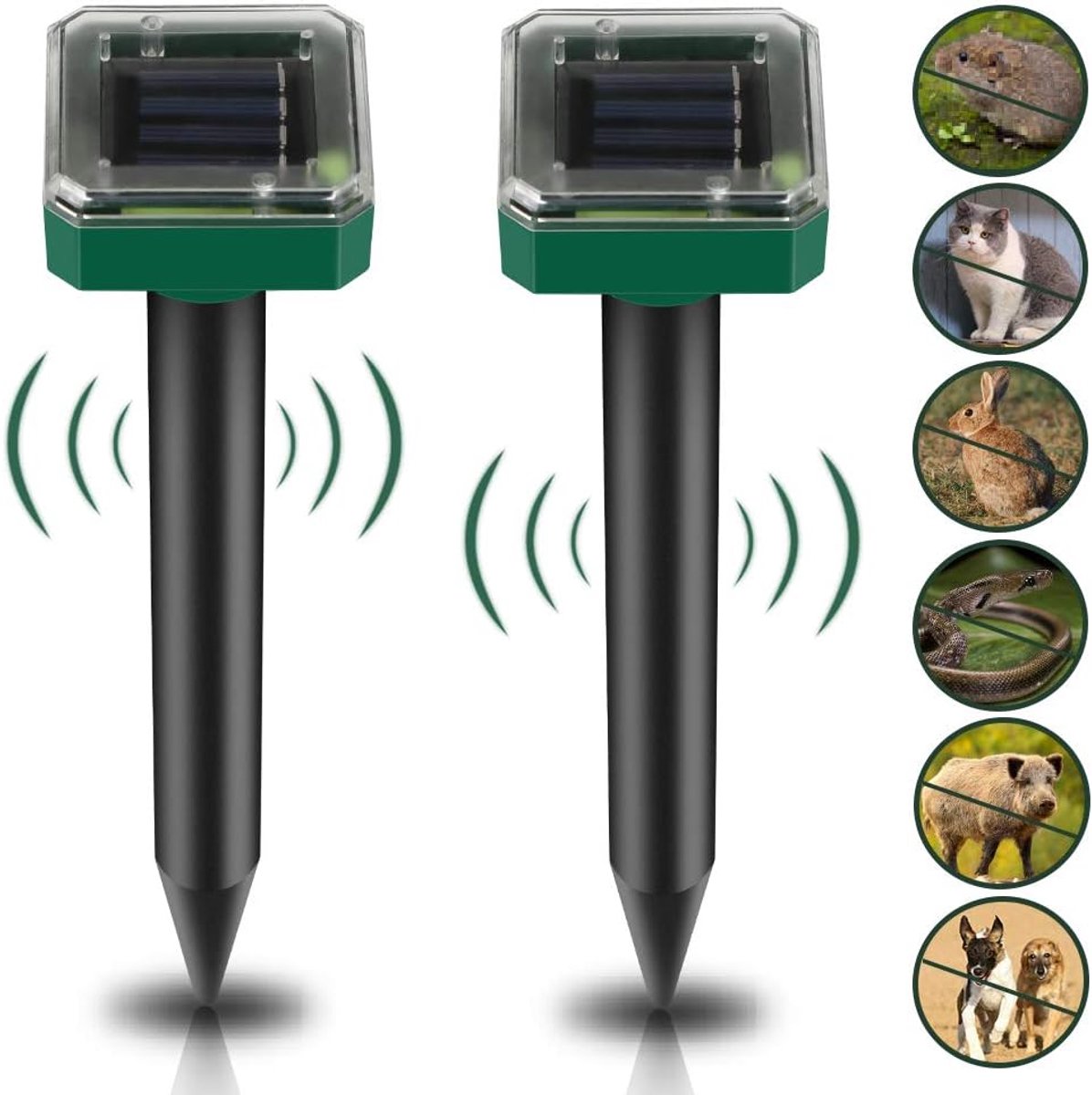 SnelShoppen - 2/4 Pcs Solar Mole Repellent IP65 Waterdichte Ultrasone Mollenbestrijders Tuin Pestbestrijders voor Mollen en Vole