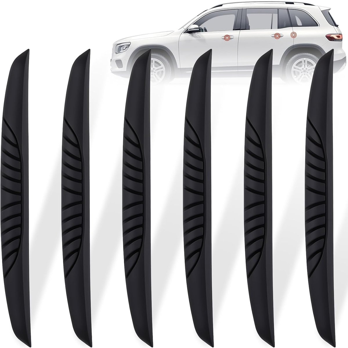 SnelShoppen - 6 Stuks Auto Deurhandgreep Randbeschermer, Universele Deur Randbescherming, Rubber Auto Deur Bescherming, Zwart, Voor Achteruitkijkspieg