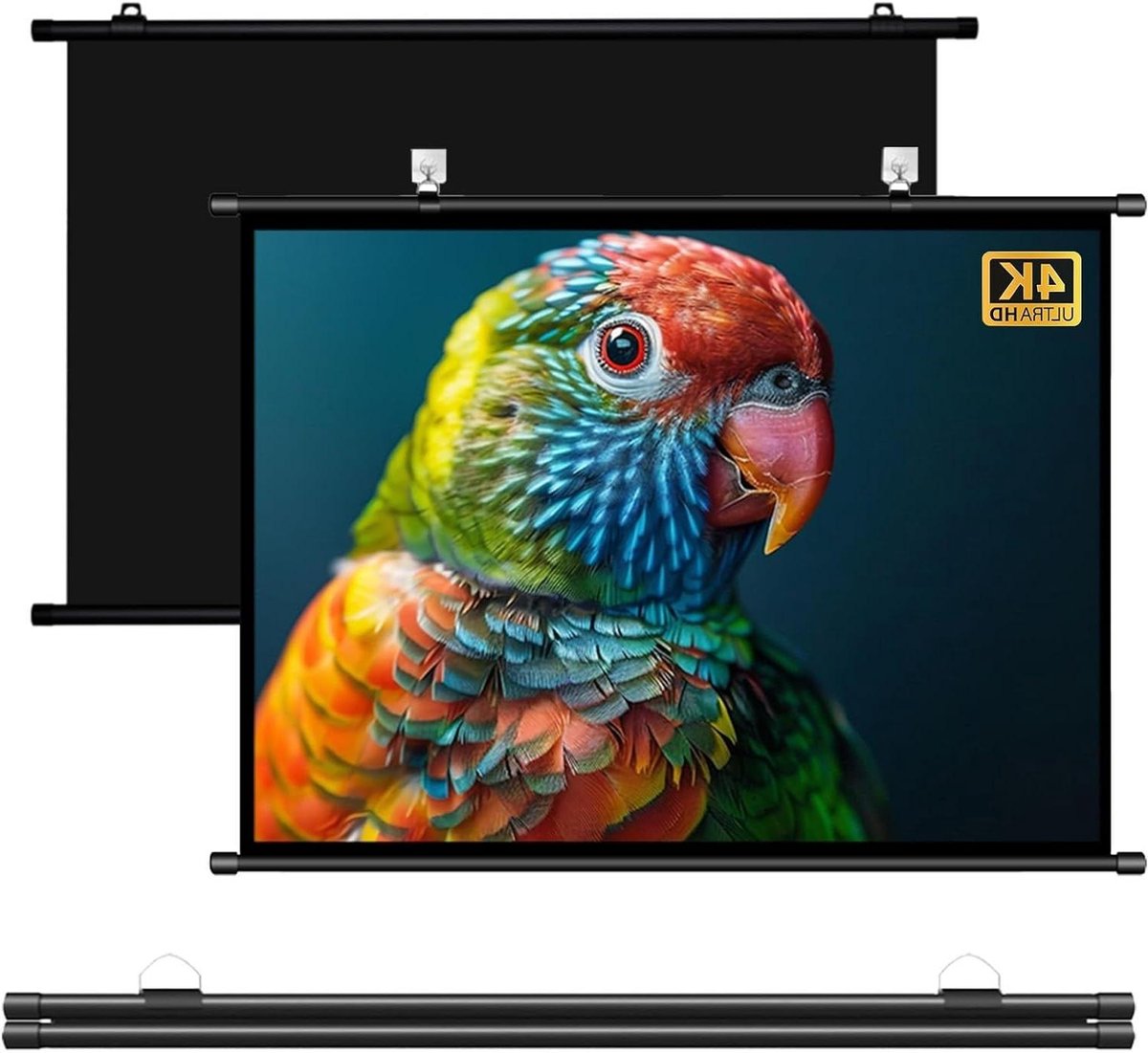 Projectiescherm - Beamer Scherm - Thuisbioscoop Creëren - Kreukvrij Glasvezel - 30 Inch 16:9 - Wit