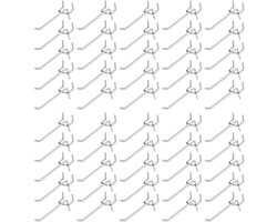 Pegboard Haken - Wand Haken - Gereedschap Organiseren - Zwaar Duurzaam - 50 Stuks - Zilver