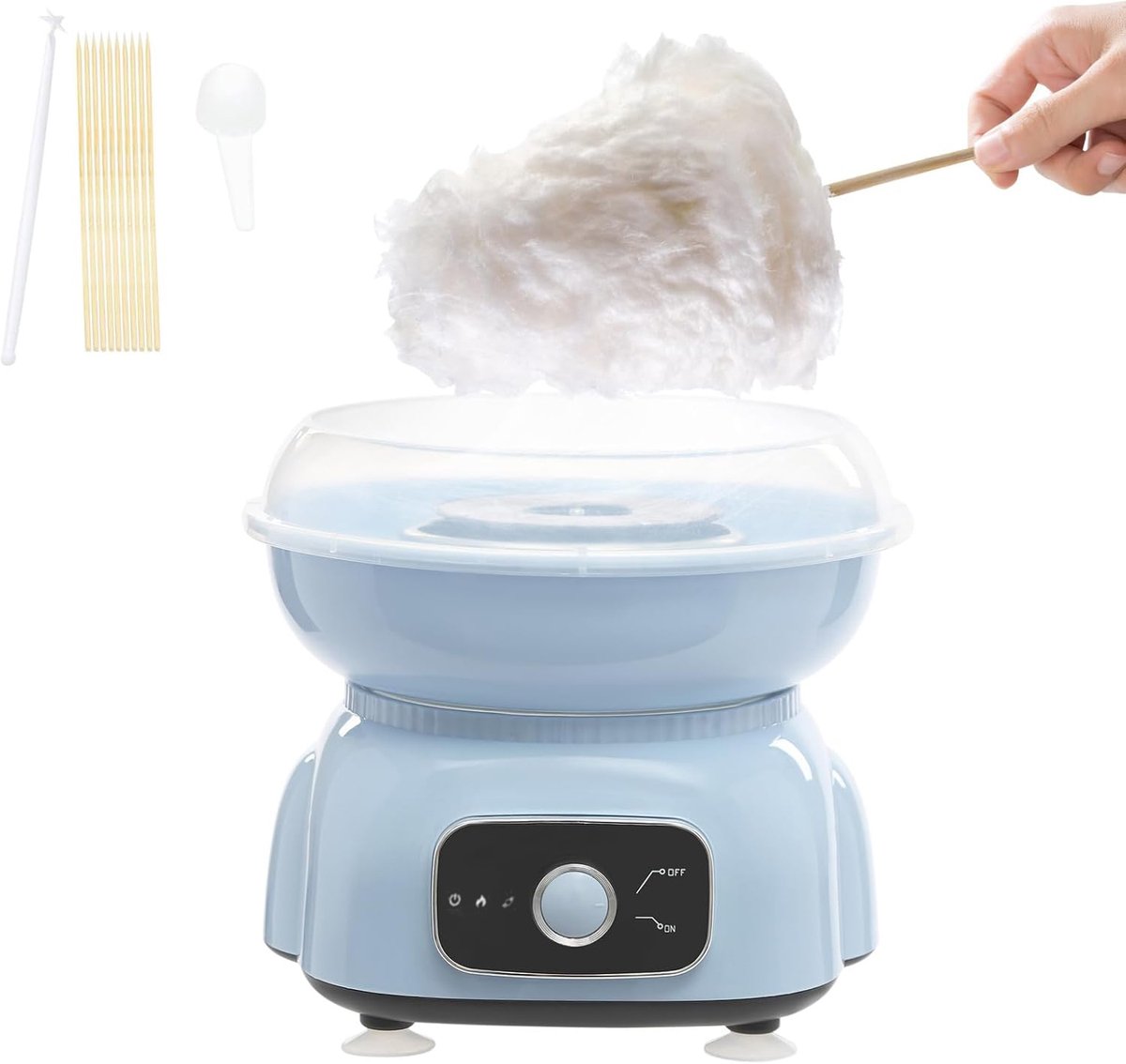 Mini Suikerspinmachine Voor Thuis Kinderen Suikerspin Maker DIY Suikerspinapparaat Kleine Suikerspinmachine Voor Feestjes Verjaardagen En Gezinnen Met 10 Bamboestokjes