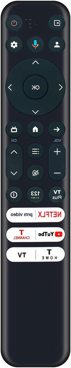 Afstandsbediening - Voice Remote - TV Bediening - Directe Koppeling - 6 x 10 cm - Zwart