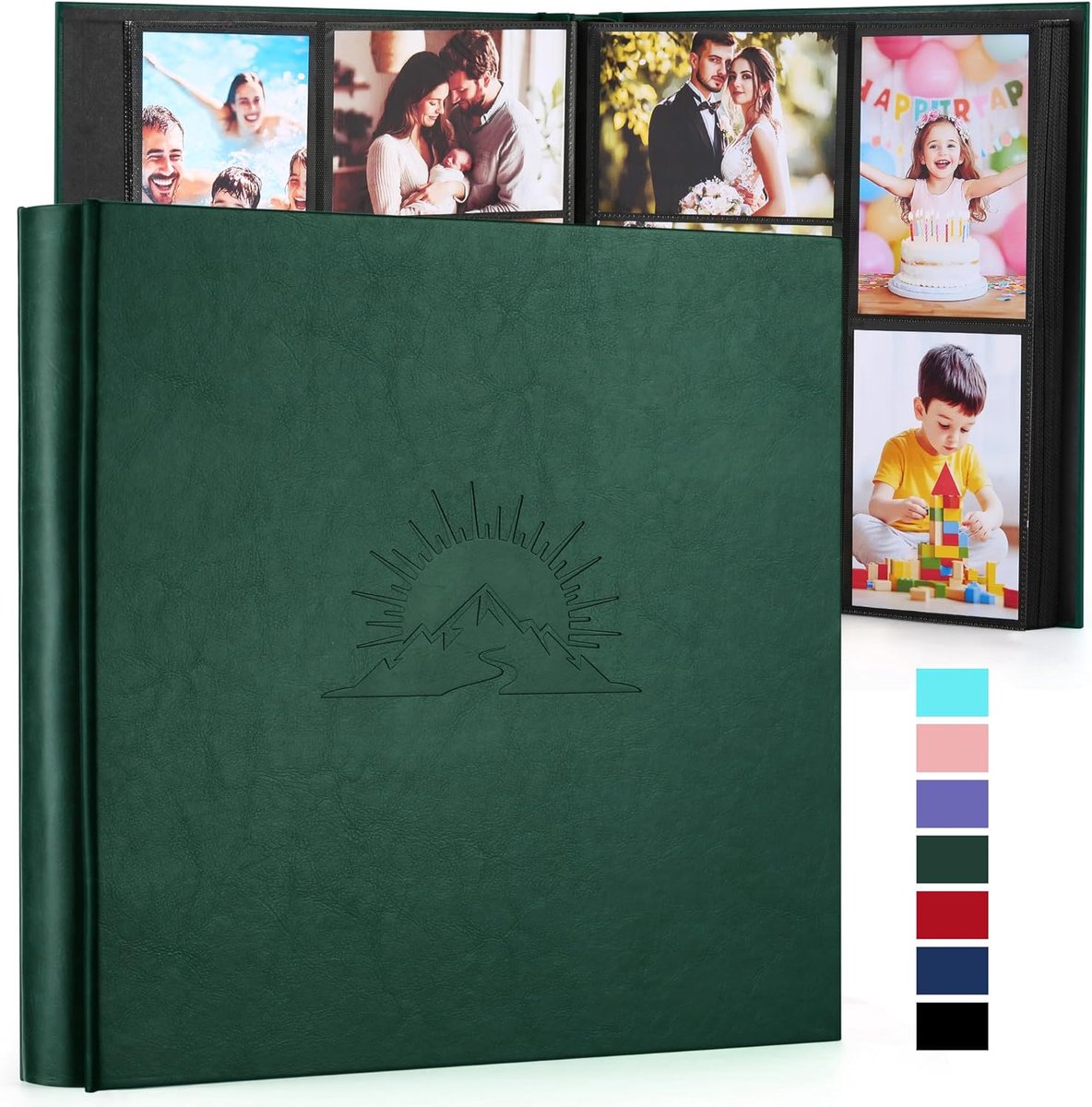 SnelShoppen - Fotoalbum 6x4 600 Zakjes, Leren Hoes met Geembosseerd Patroon, Grote Capaciteit voor Huwelijk, Verjaardag, Baby, Familie Herinneringen
