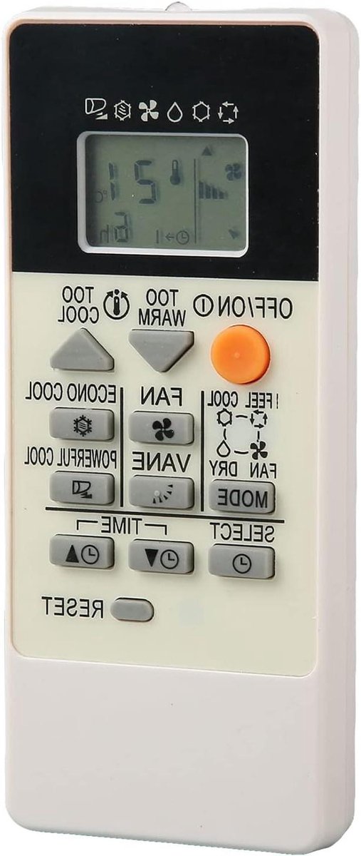 Airco Afstandsbediening - Controller Vervanging - Kamer Koelen - Directe Compatibiliteit - 14.7 cm - Zwart