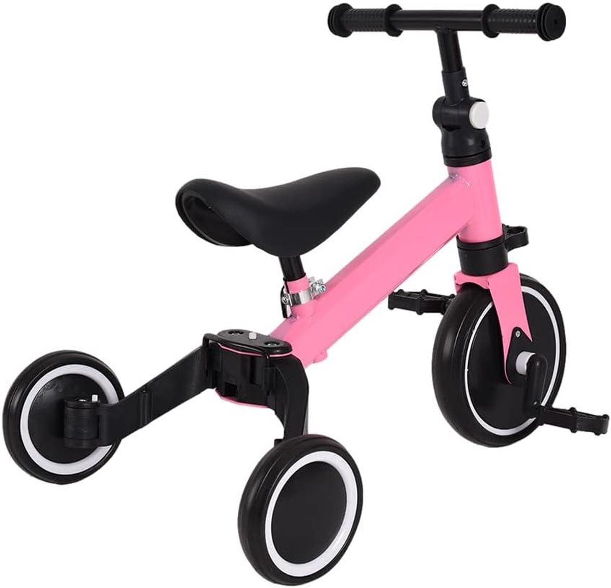Peuter Driewieler - Loopfiets Kinderen - Veilig Buiten Spelen - Afneembare Pedalen - 60 x 42 x 49 cm - Roze