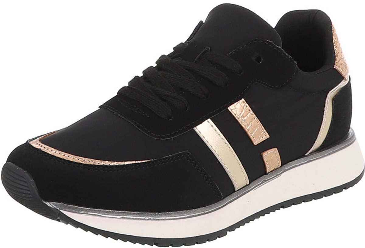 Sneaker - Vetersluiting en dikke zool - Dames Mt:40