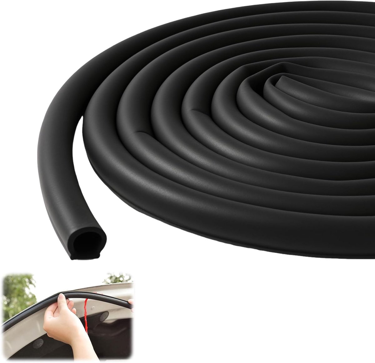 SnelShoppen - Autodeurafdichting, Zelfklevende Rubber Afdichting, Universele D-vorm, 10 m Geluidsisolatie, Waterdicht, Randbescherming voor Auto, Best