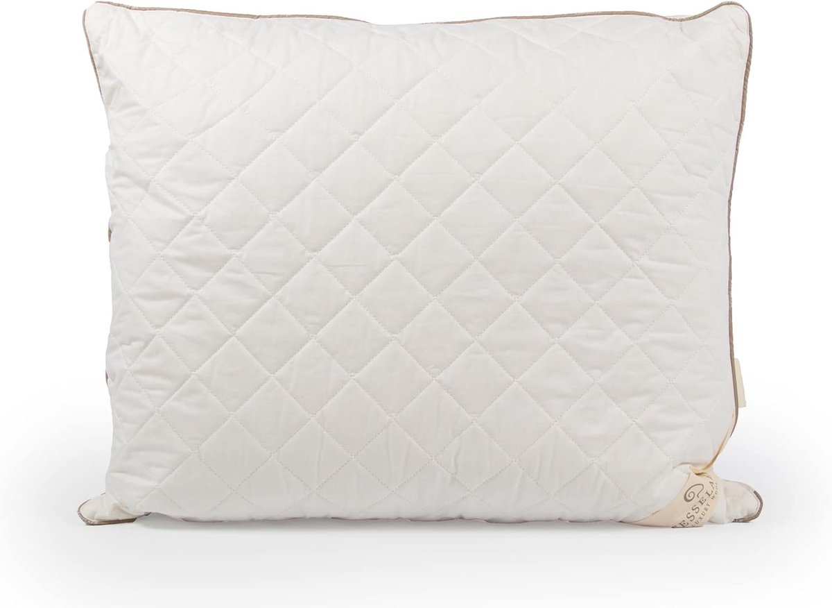 SnelShoppen - Hoofdkussen 100% Texelse Wol - Ergonomisch Kussen 60x70cm voor Optimale Slaapcomfort, Ademende Wol, Voor Thuis en Kamperen