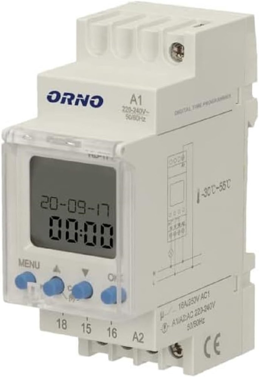 SnelShoppen - Programmeerbare Astronomische Tijdschakelaar 16A, 52 Programma's, 3 Talen, DIN-rail Montage, Energie Besparen, Multifunctioneel voor Hui