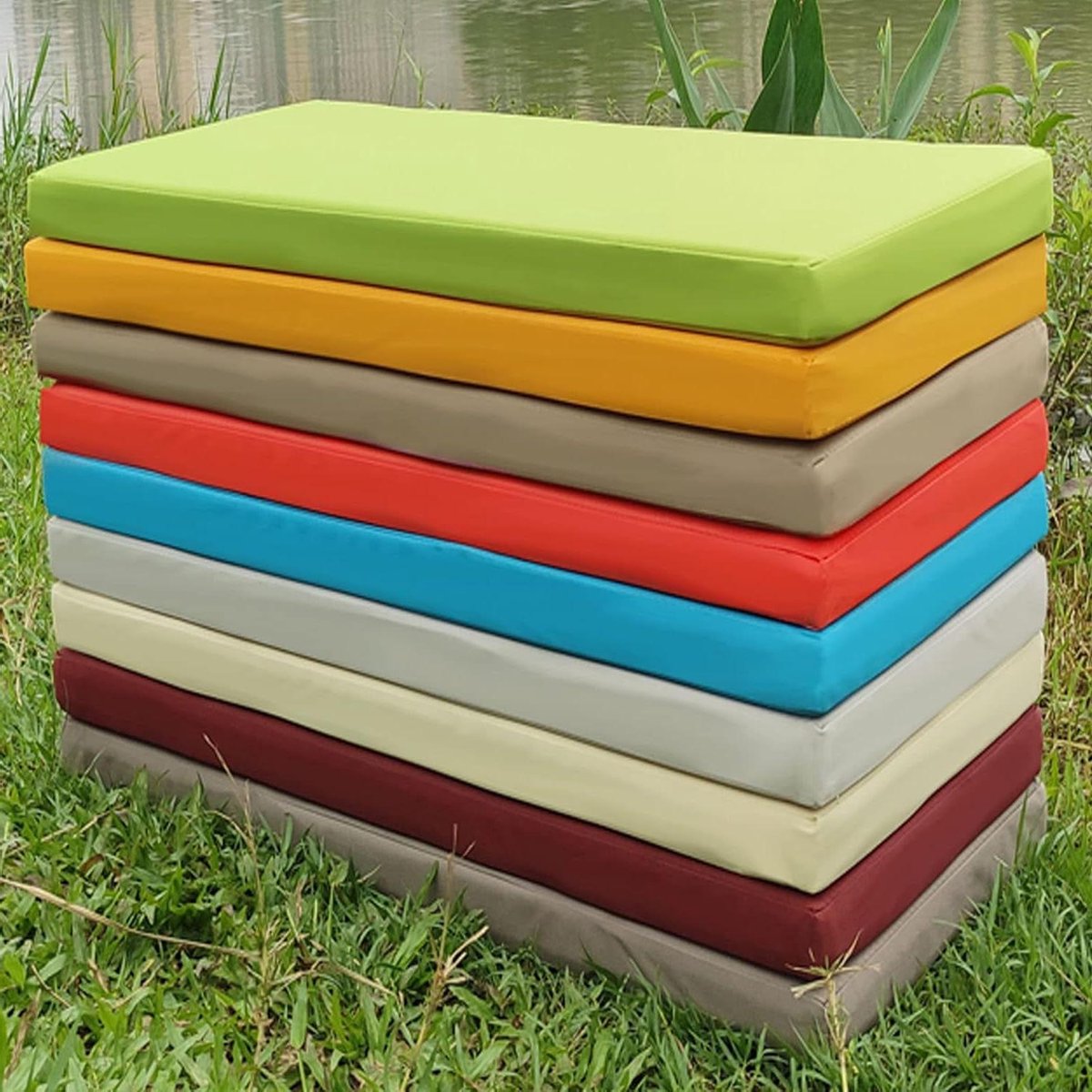 Zitkussen Bank - Lange Kussen Pad - Comfortabel Zitten - Waterdicht Polyester - 125x50x8CM - Beige