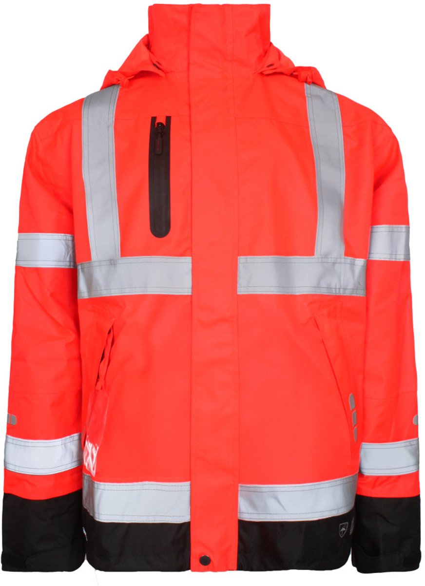 Hi-Vis Regenjas van Lyngsøe Rainwear Zwart